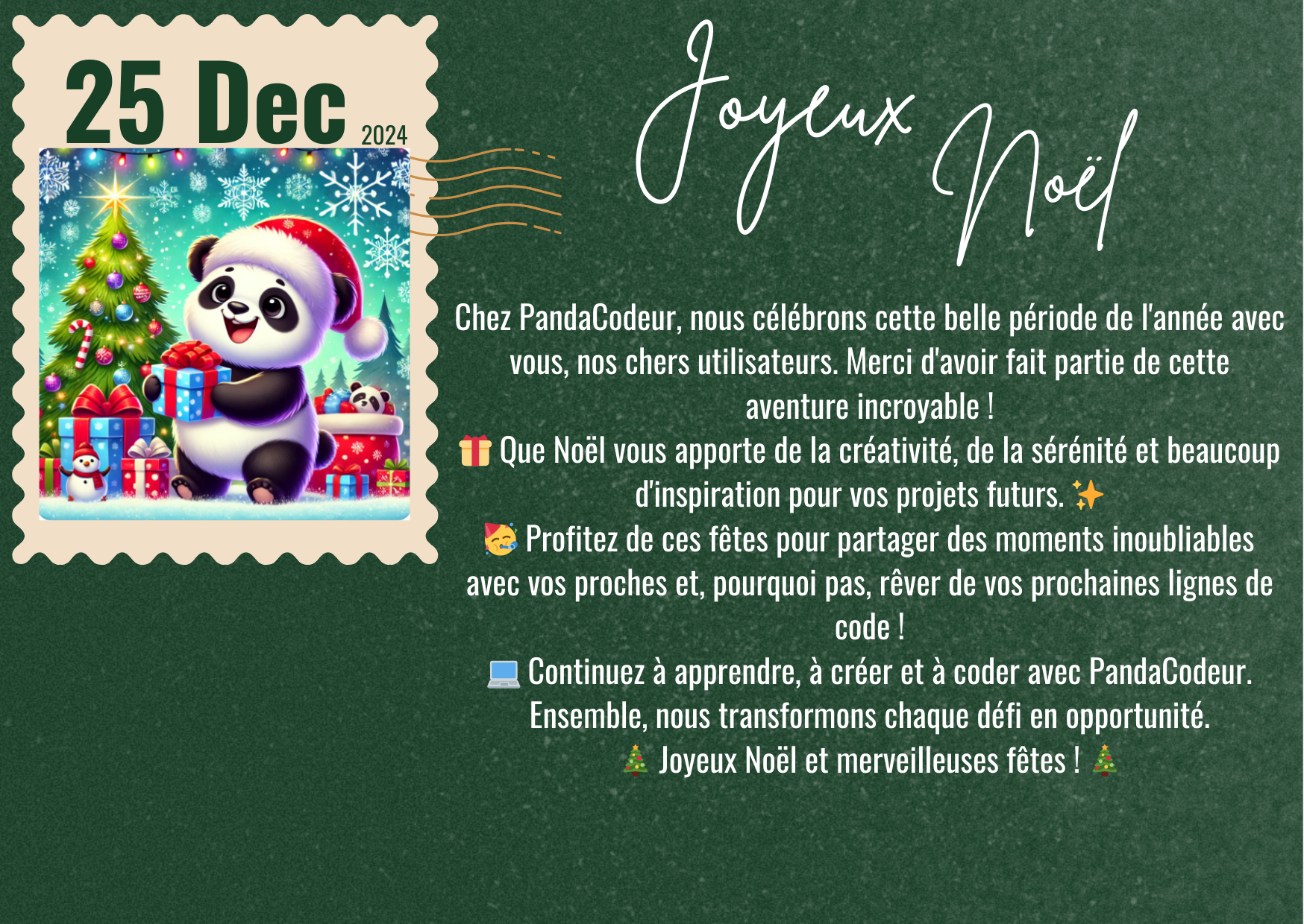 Pandacodeur noel